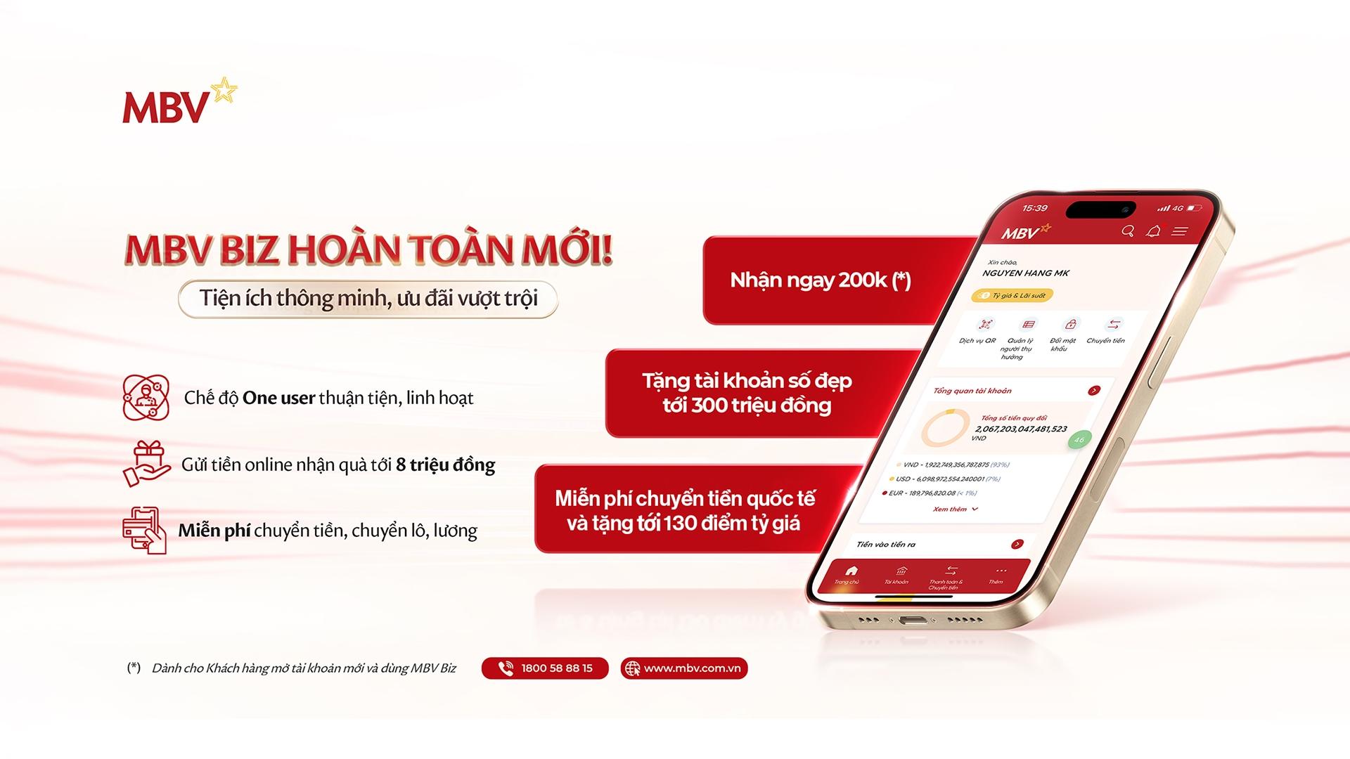 MBV Biz hoàn toàn mới! Tiện ích thông minh, ưu đãi vượt trội