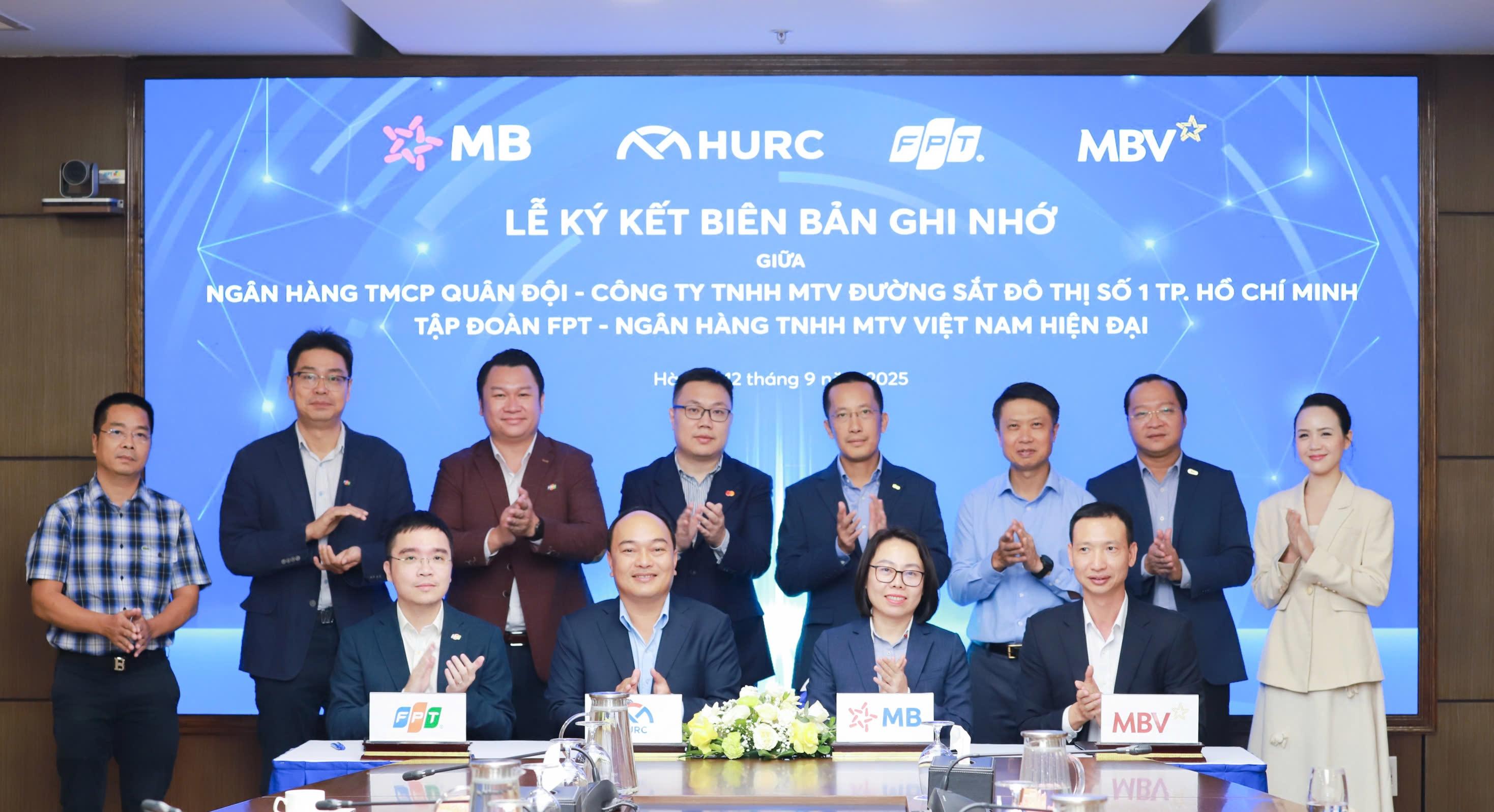 MB – HURC1 – FPT – MBV ký kết Biên bản ghi nhớ hợp tác triển khai giải pháp thanh toán số cho Metro TP. Hồ Chí Minh