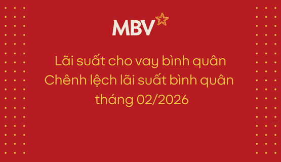 MBV công bố lãi suất cho vay bình quân tháng 02 năm 2026