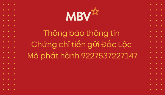 Thông tin Chứng chỉ tiền gửi Đắc Lộc - Mã phát hành 9227537227147