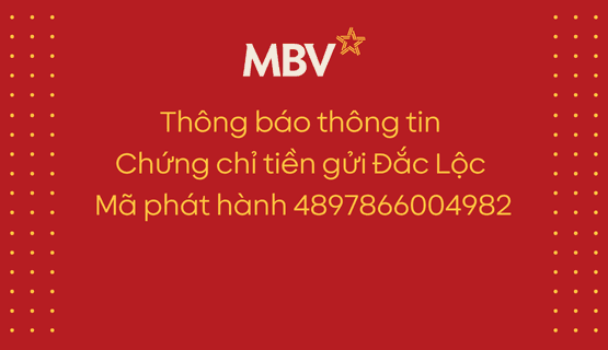 Thông tin Chứng chỉ tiền gửi Đắc Lộc - Mã phát hành 4897866004982
