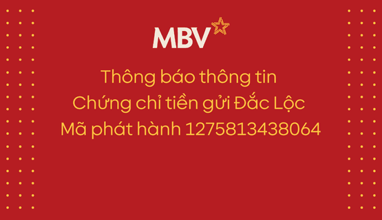Thông tin Chứng chỉ tiền gửi Đắc Lộc - Mã phát hành 1275813438064